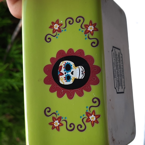 SUGAR SKULL DAY OF THE DEAD Mini Loaf Ceramic Bread Pan Mini Mold - Picture 6 of 7